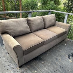 Brown fabric couch