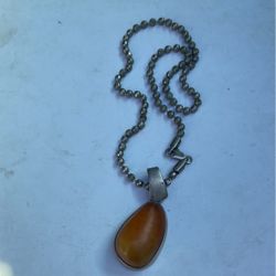 Cadena De Plata Con Ambar $120