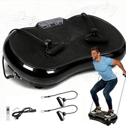 SUPER DEAL Pro Vibration Plate Exercise Machine - Whole Body Workout Vibration Fitness Platform Fit Massage Workout Trainer w/Loop Bands + Bluetooth +