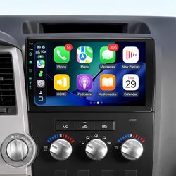 Car Stereo Radio Toyota Tundra 2007-2013, Sequoia 2008-2018, Wireless CarPlay Android Auto, 9” Touch Screen Head Unit, Backup Camera