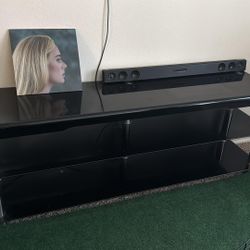 Black Glass TV Stand