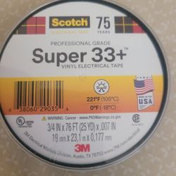 33 Electrical Tape Scotch 3M Super 33+ 3/4 in. x 76 ft 15% More