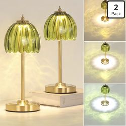 New Set of 2 Tulip Table Lamp with 5000mAh Battery & Touch Control, wireless Table Lamp with 3 Color