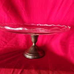 Vintage Crystal &sterling Silver Cake Stand