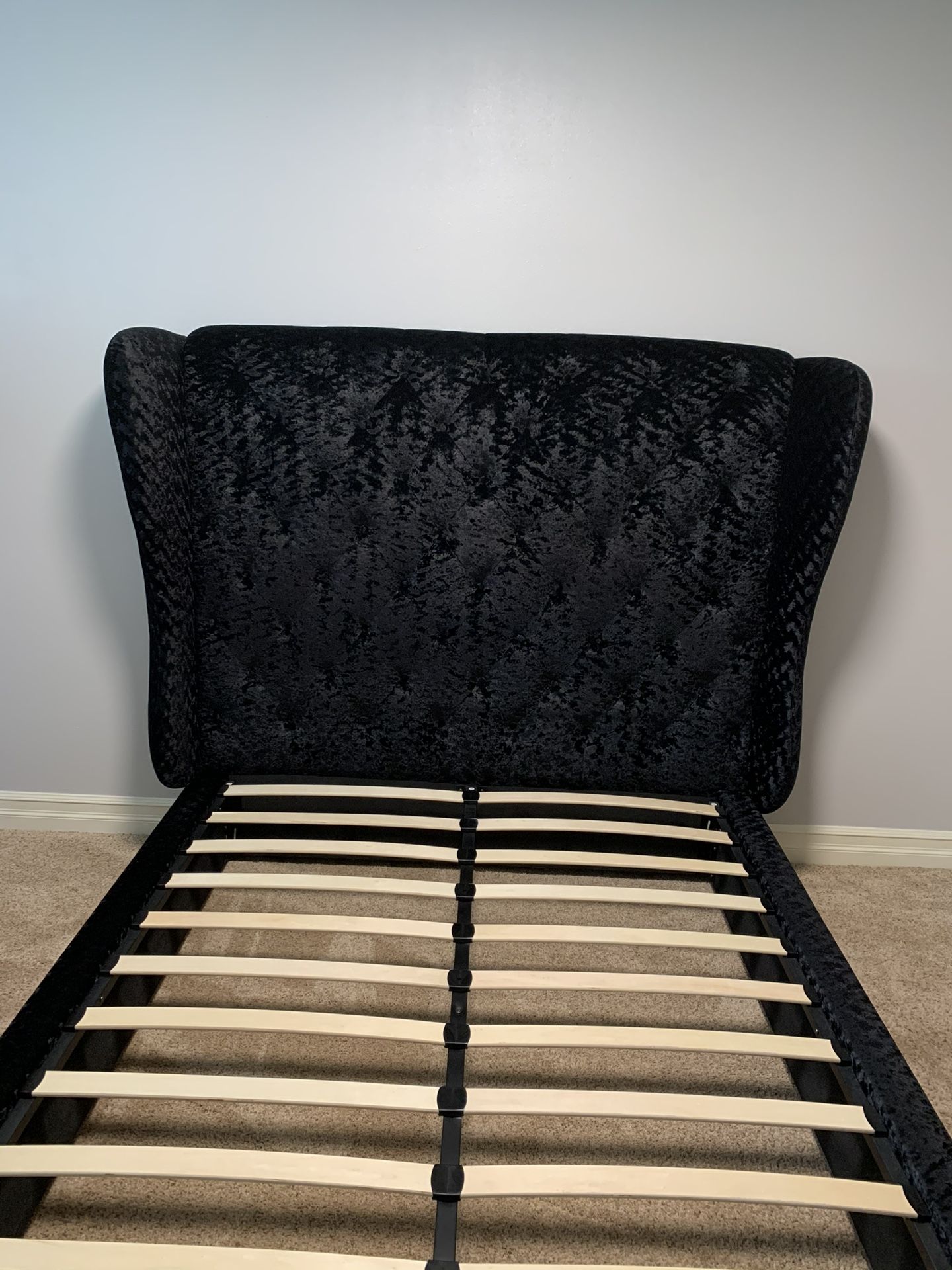 Queen Black Velvet Bed Frame