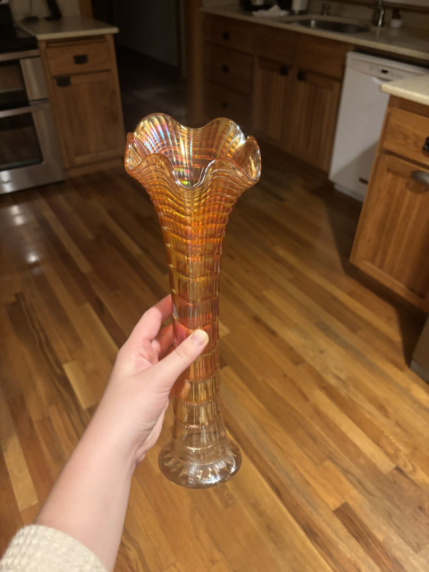 Glass Orange Vintage Vase