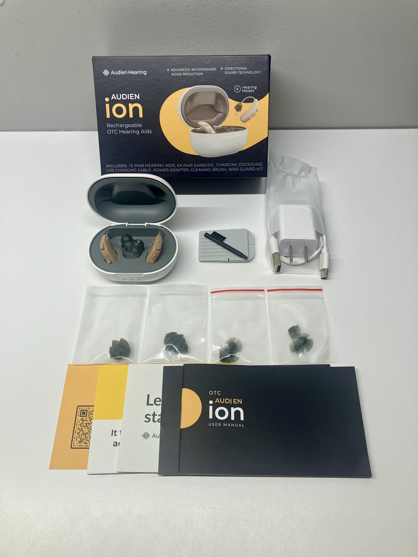 Audien Ion Rechargeable OTC Hearing Aids - Like New