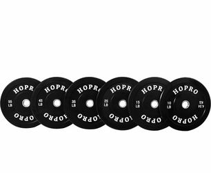 260 lb Olympic Bumper Plate Set (BalanceFrom / HOPRO) Black