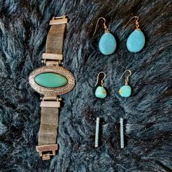 Lot Of Faux Turquoise Jewelry 