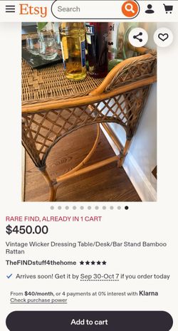 Rare vintage wicker desk