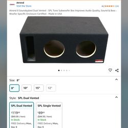 2 8" SKAR ZVX IN  SUB BOX And TARAMPS AMPLIFIER 