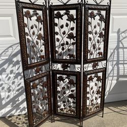 Beautiful Iron 3 Panel Elephant 🐘 Divider One Of A Kind 