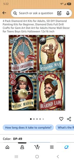 4pack Freak Show diamond paintings