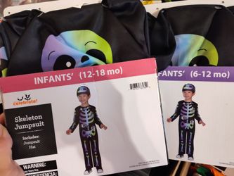 Infant Skeleton Jumpsuit Halloween Costume 12-18 Months & 6-12 months