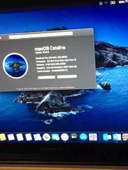 2012 13 inches MacBook Pro i5 processor 8 GB memory ram 251 GB SSD Solid State