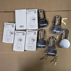 10 Master lock Padlocks keyed Alike