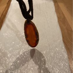 Rock From The Earth 🌎 Brown leather necklace