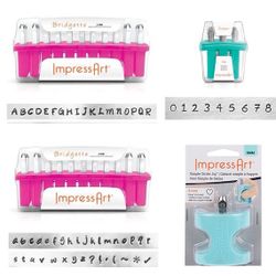 ImpressArt Metal Stamp Set Bridgette Uppercase & Lowercase Letter Stamps Juniper Number Stamp BUNDLE