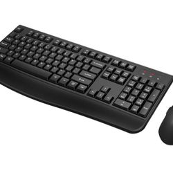 Wireless Keyboard and Mouse Combo, Full-Sized 2.4GHz Wireless Keyboard New