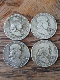 1953 Franklin Half Dollar Coins – Lot of 4