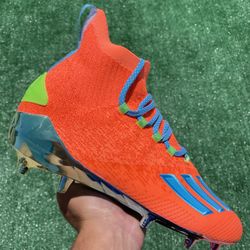 ADIDAS ADIZERO PRIMEKNIT “SIGNAL CORAL / BRIGHT CYAN” FOOTBALL CLEATS (Size 11, Men’s)