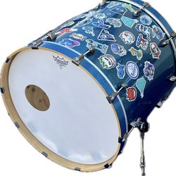 DDrum 22x22 Bass Drum  Punked Out, Blue Maple Big Bass Sound