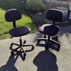 Rolling, adjustable, office chairs.