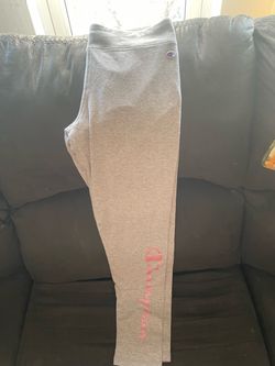 Champion Gray Leggings with Script Logo