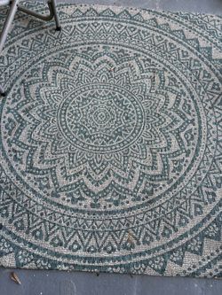 Indoor Outdoor Carpet Blue Mandela 