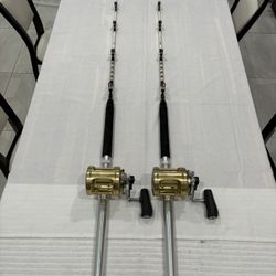 Shimano Tiagra 30LRS 2 Speed on Blue Tuna 30-50lb 2 Peace Aluminum Butt All Roller Guides 
