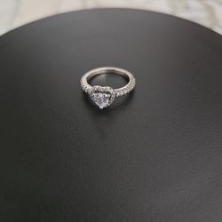 Size 5 PANDORA Sterling Silver Heart Ring 