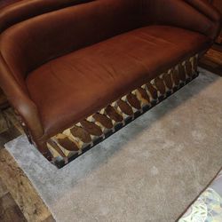 Beautiful Equipale Leather Cushioned Couch 