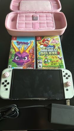 Nintendo Switch OLED With Case and 3 Games