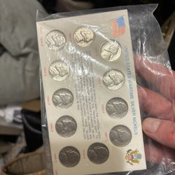 Full Set United States War Time, Silver Nickels