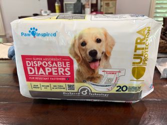 Paw Inspired Disposable Dog Diapers XL 20-Pack