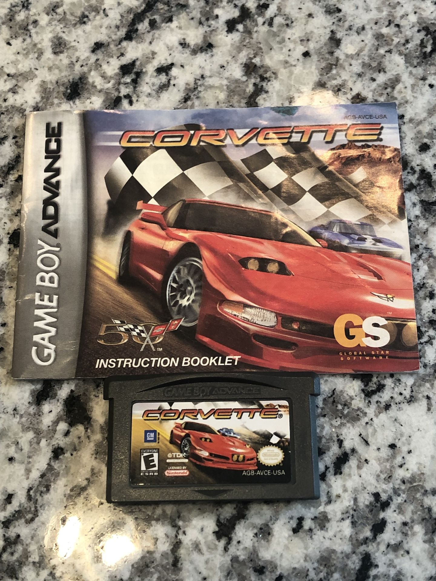 Nintendo Gameboy Advance Corvette Game with Original Manual!