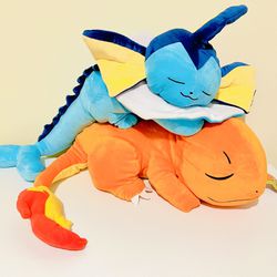 2) New Sleeping Charmander Pokémon Pocket Monster Doll Toy Vaporeon Pillow Plush