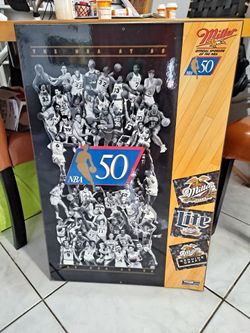 The NBA AT 50 Poster Board 30" X 20" Miller Lite