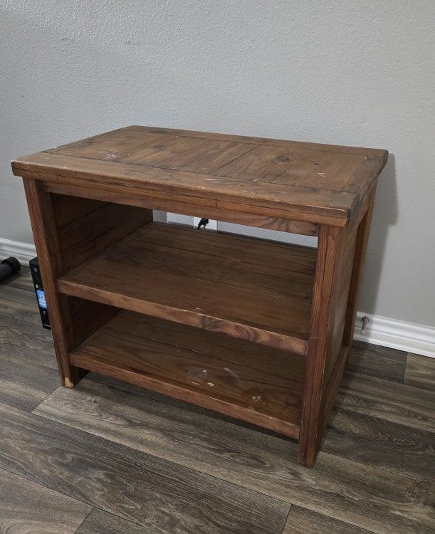 Rustic Wooden Table w/FREE Chair & 2 Black Shelves $20.00
