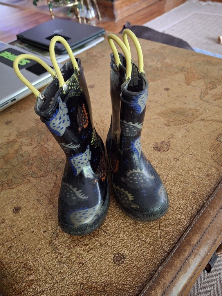 Childs Size 8 Dinosaur Rain Boots