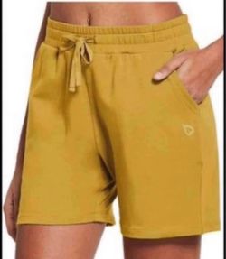 Brandnew(Large)Women's 5" Athletic Shorts Cotton Comfy Casual Summer Sweat Workout