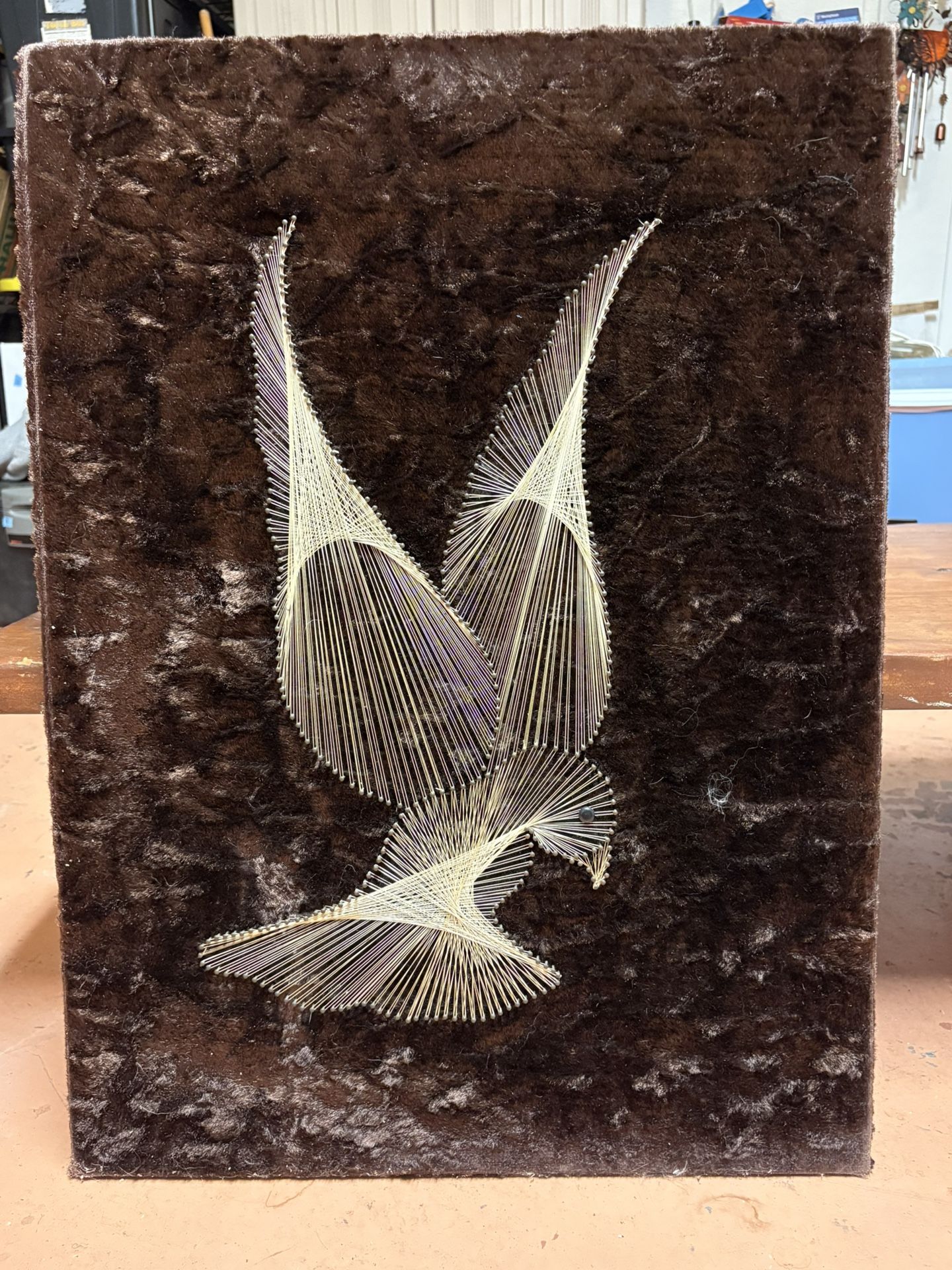 Vintage String Art On Velvet Wall Art