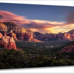 Canvas Wall Art Red Rocks Sunset
