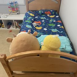 Solid Wood Twin Bed And Mattress