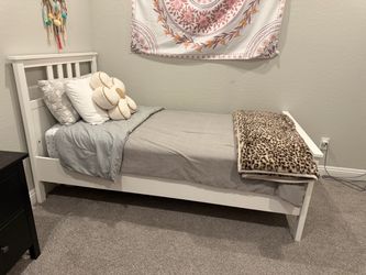 Twin bed frame with mattress
