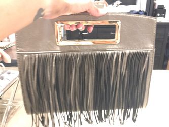 Bronze Fringe clutch purse