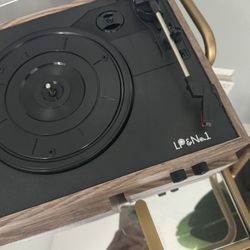 LP&No.1 Record Player, Wireless Turntable with Stereo Bookshelf Speakers,Vinyl Record Player,Support Wireless,Auto-Stop,Light Wood