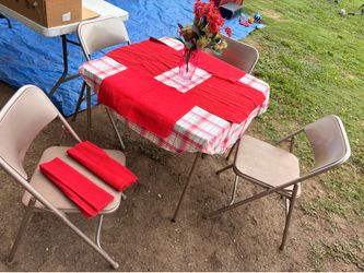 Folding Table & Chairs (with table cloth and placemats)