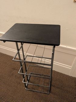 Black metal shelf