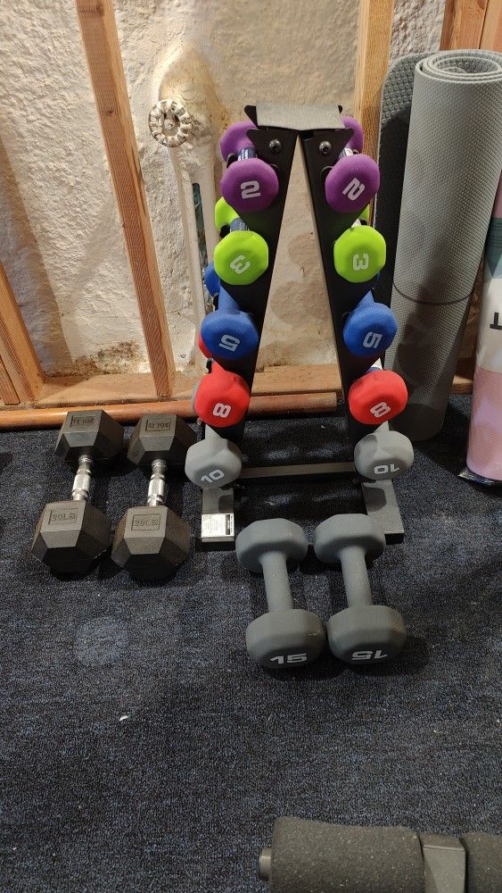 Dumbbell Set With Tree Rack